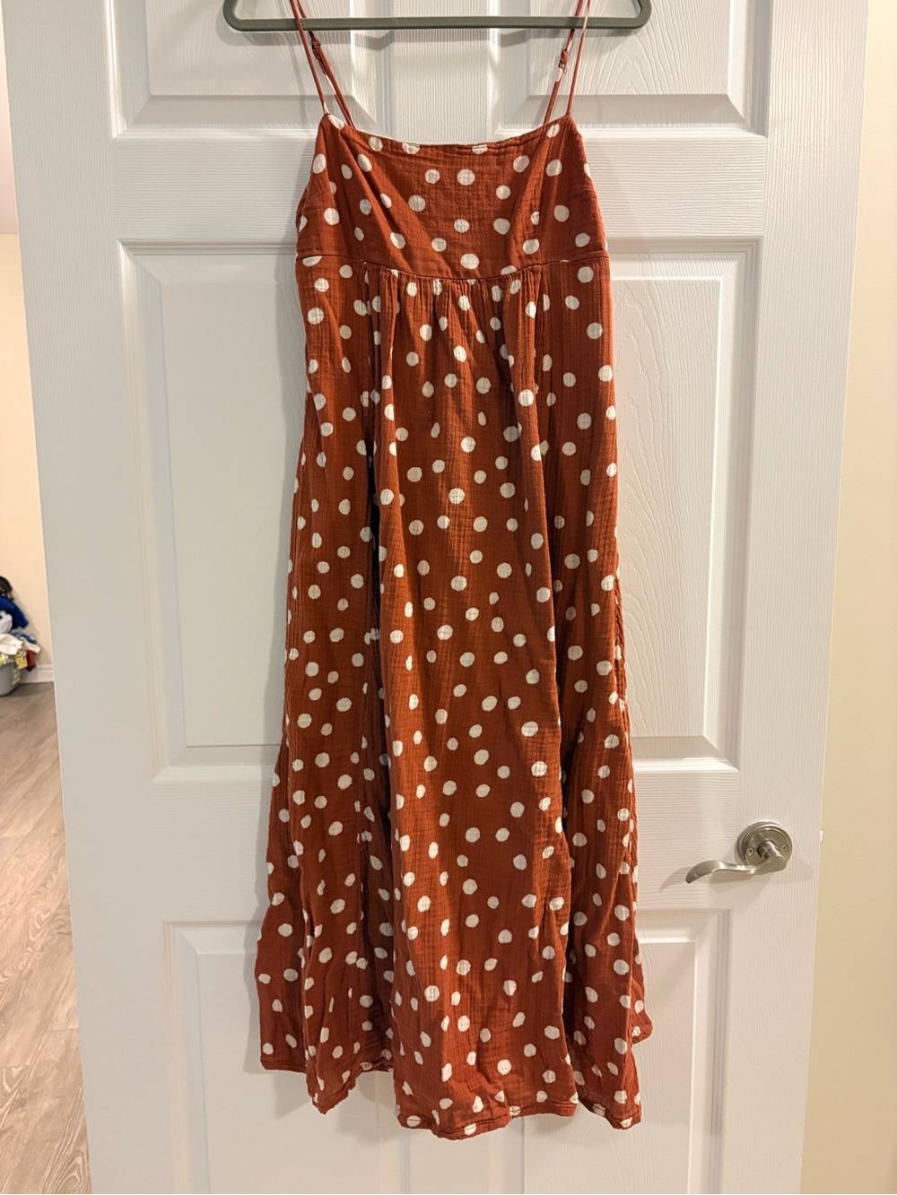 Abercrombie & Fitch Rust Orange Polka Dot Maxi Dress